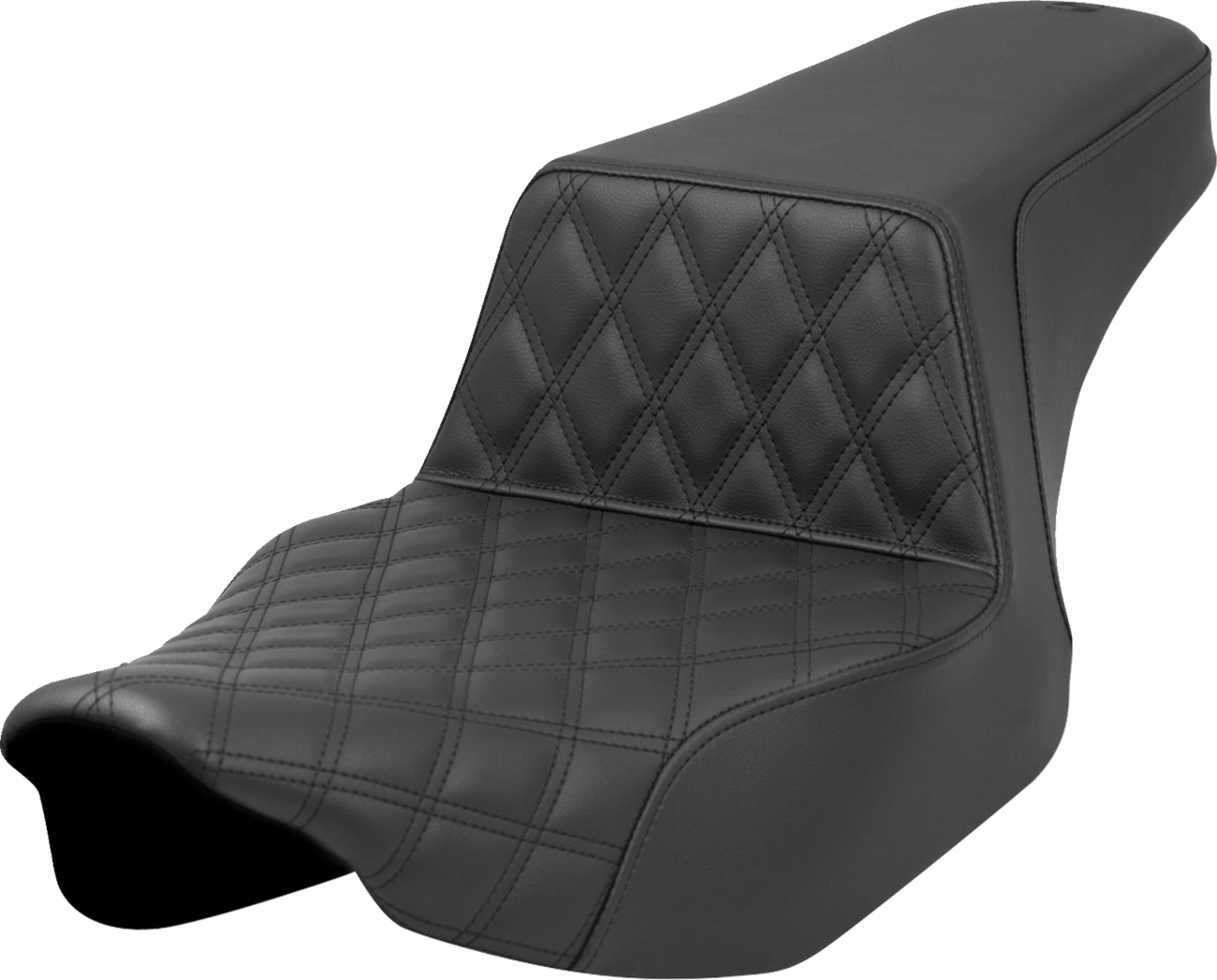 SADDLEMEN Step-Up Seat - Front Lattice Stitch - Black - Extended Reach - FL '23-'24 823-07E-172 — image 1