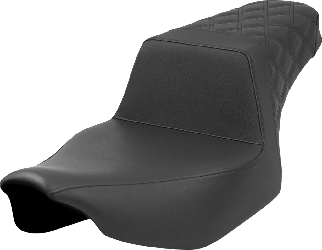 SADDLEMEN Step-Up Seat - Rear Lattice Stitch - Black - Extended Reach - FL '23-'24 823-07E-173 — image 1