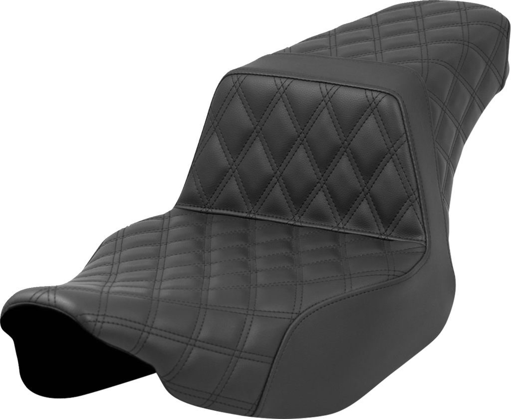 SADDLEMEN Step-Up Seat - Full Latice Stitch - Black - Extended Reach - FL '23-'24 823-07E-175 — image 1