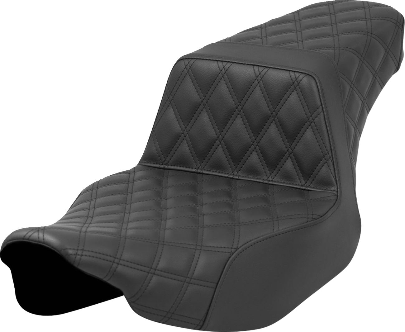 SADDLEMEN Step-Up Seat - Full Latice Stitch - Black - Extended Reach - FL '23-'24 823-07E-175 — image 1