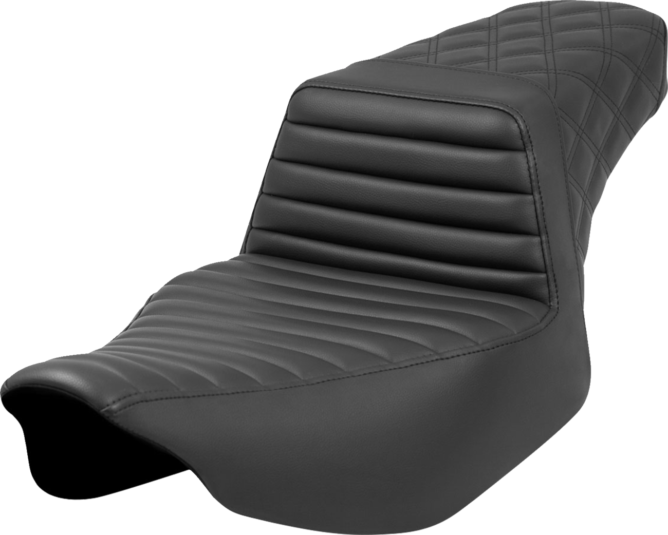 SADDLEMEN Step-Up Seat - Front Tuck-n-Roll/Rear Lattice - Black - Extended Reach - FL '23-'24 823-07E-176 — image 1