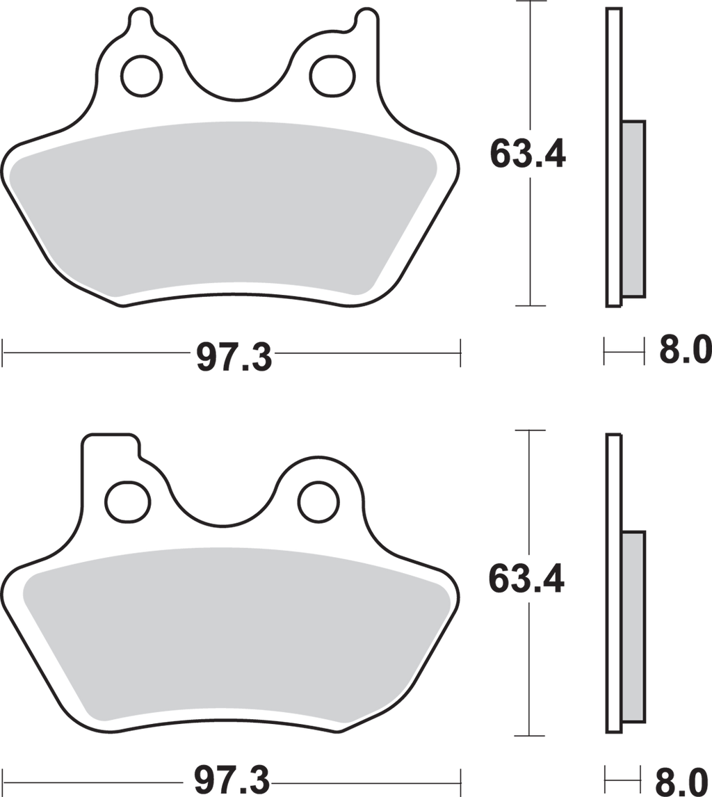 SBS Sintered Brake Pads - Harley-Davidson 826H.HS — image 2
