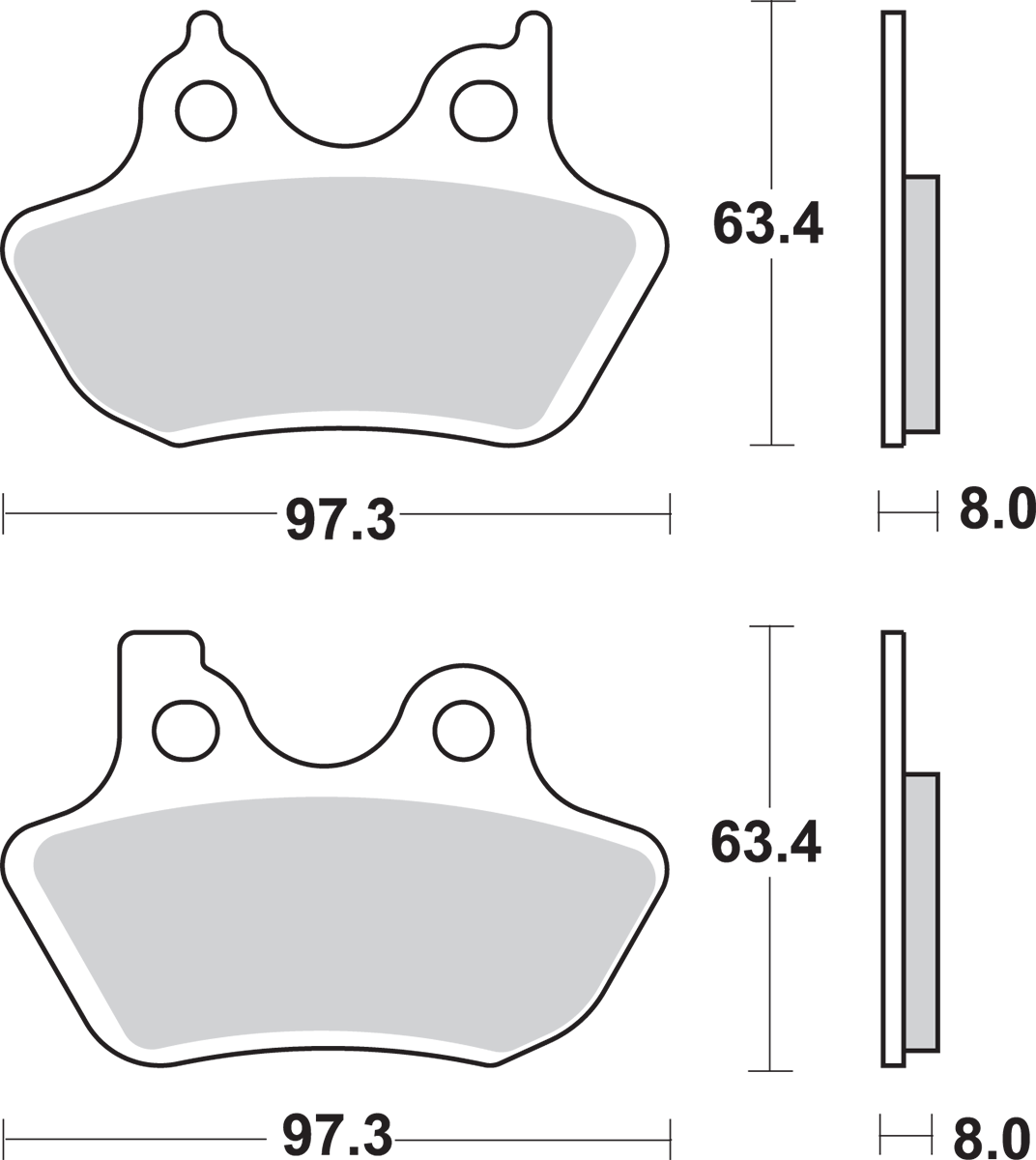 SBS Sintered Brake Pads - Harley-Davidson 826H.HS — image 2