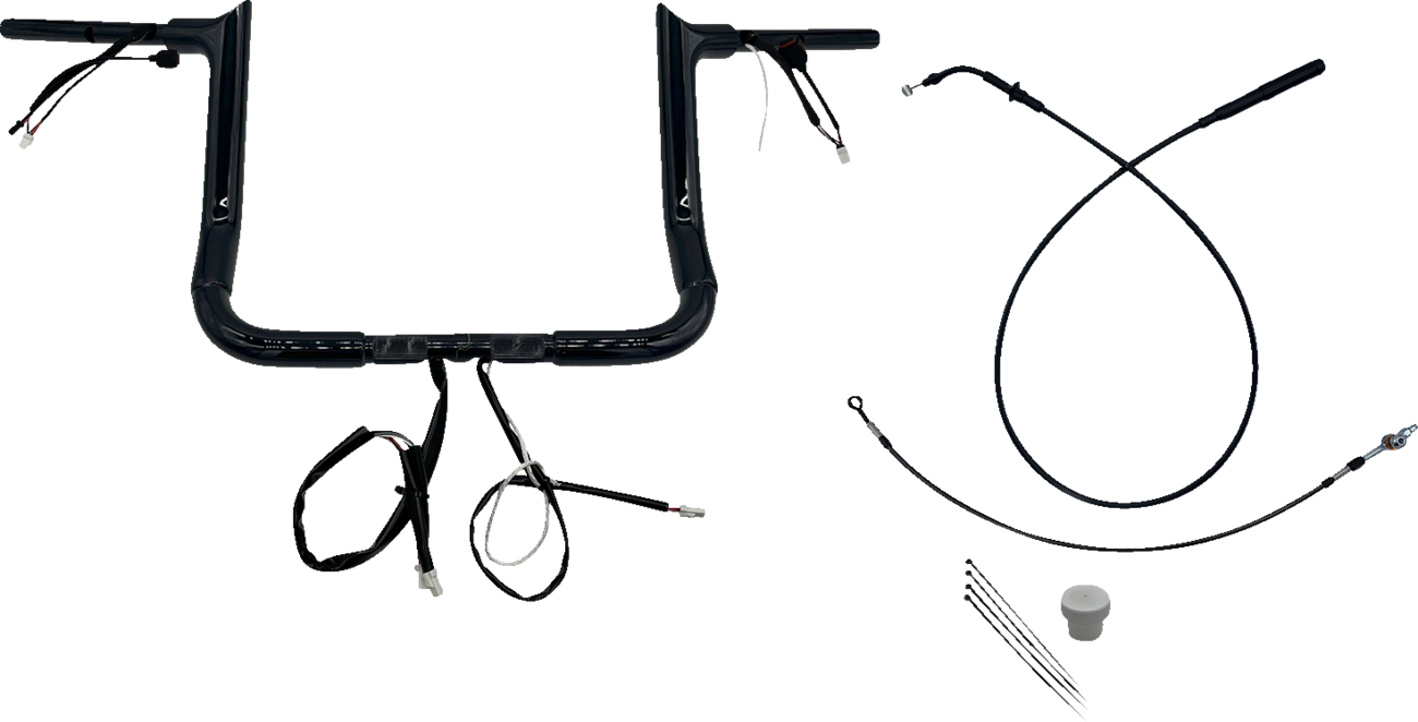 FAT BAGGERS INC. 1-1/2" EZ Install Pointed Top Handlebar - 12" - Black 849012-B — image 1