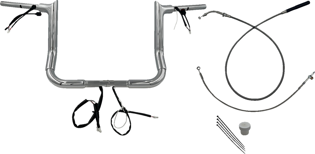 FAT BAGGERS INC. 1-1/2" EZ Install Pointed Top Handlebar - 12" - Chrome 849012 — image 1
