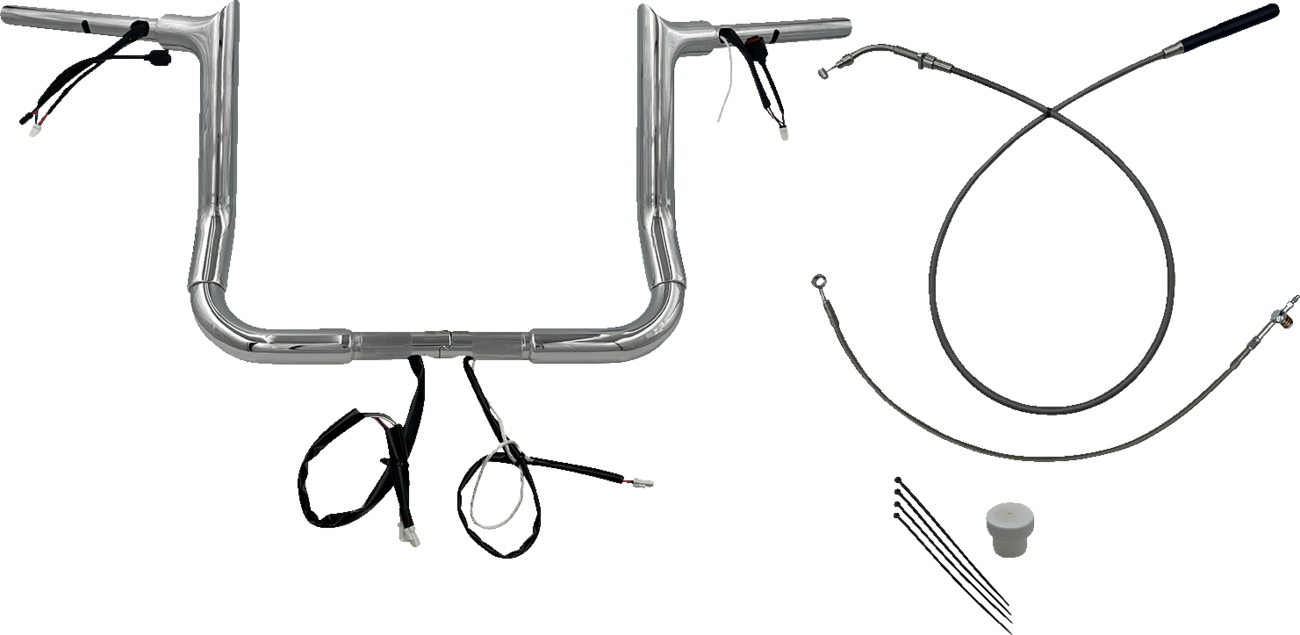 FAT BAGGERS INC. 1-1/2" EZ Install Pointed Top Handlebar - 12" - Chrome 849012 — image 1