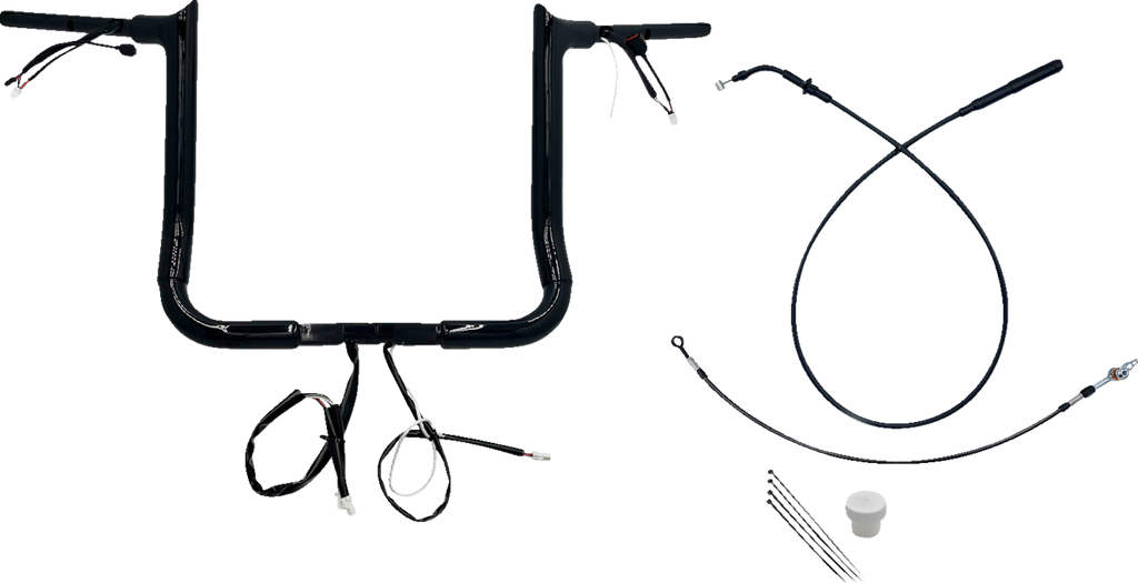 FAT BAGGERS INC. 1-1/2" EZ Install Pointed Top Handlebar - 14" - Black 849014-B — image 1