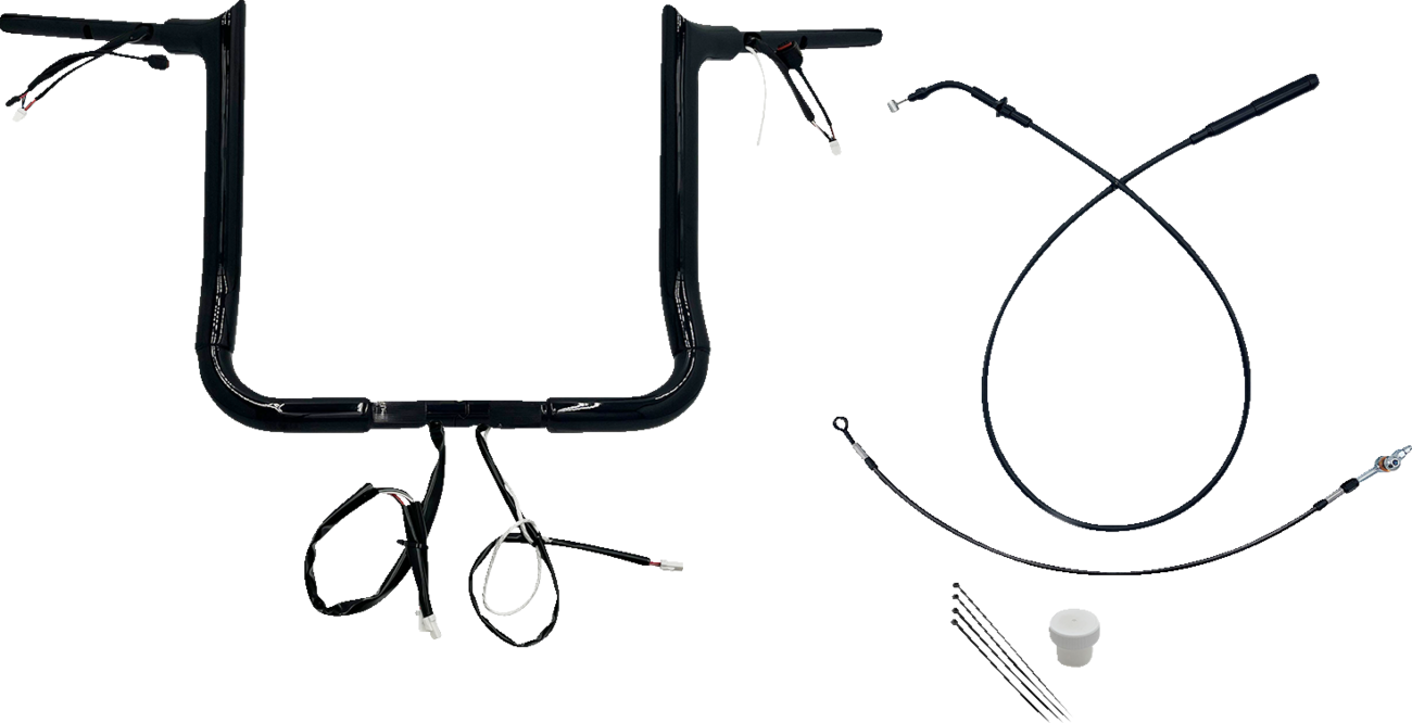 FAT BAGGERS INC. 1-1/2" EZ Install Pointed Top Handlebar - 14" - Black 849014-B — image 1