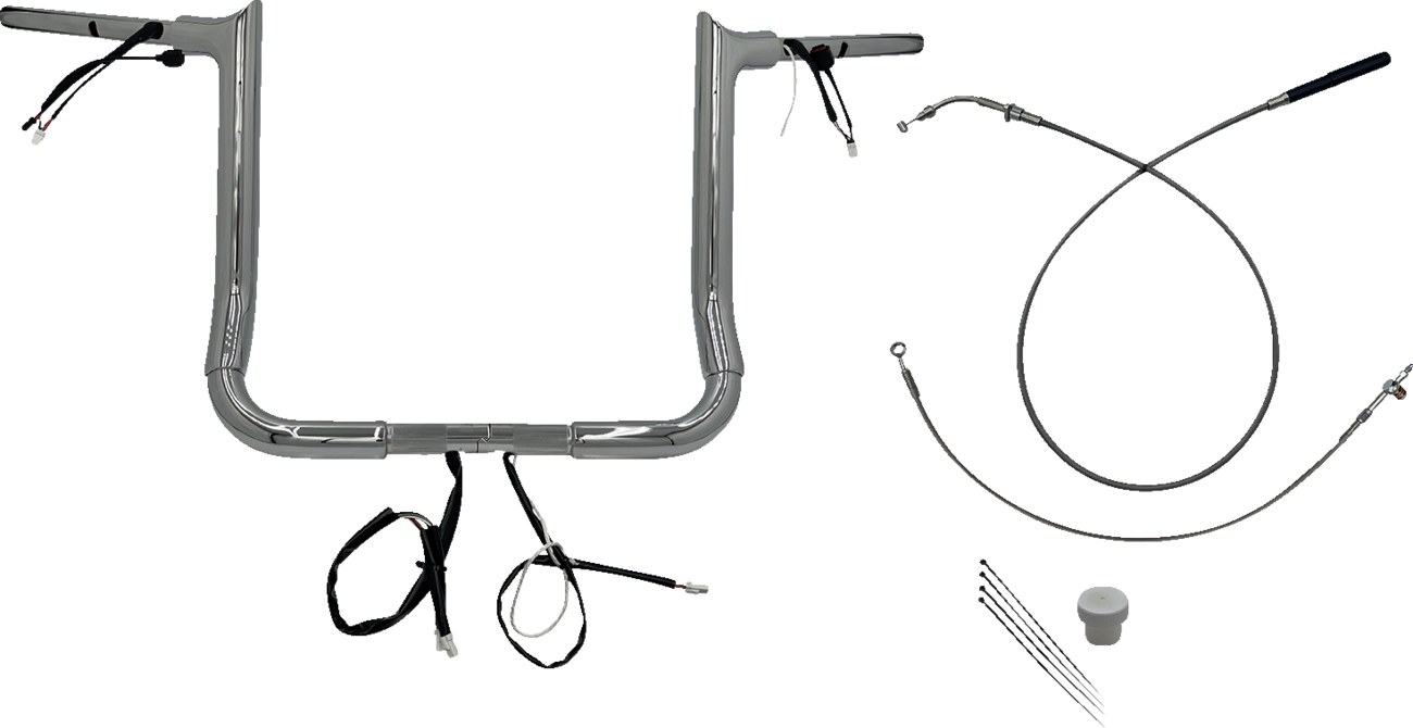 FAT BAGGERS INC. 1-1/2" EZ Install Pointed Top Handlebar - 14" - Chrome 849014 — image 1