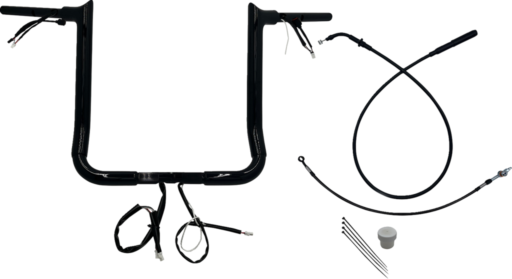 FAT BAGGERS INC. EZ Install Wired Handlebar Kit - 1-1/2" - Pointed Top - 16" - Black 849016-B — image 1