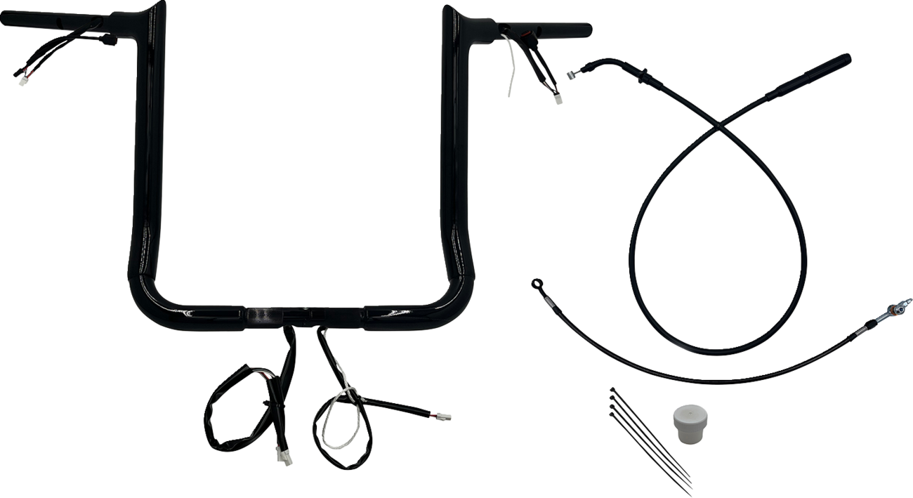 FAT BAGGERS INC. EZ Install Wired Handlebar Kit - 1-1/2" - Pointed Top - 16" - Black 849016-B — image 1
