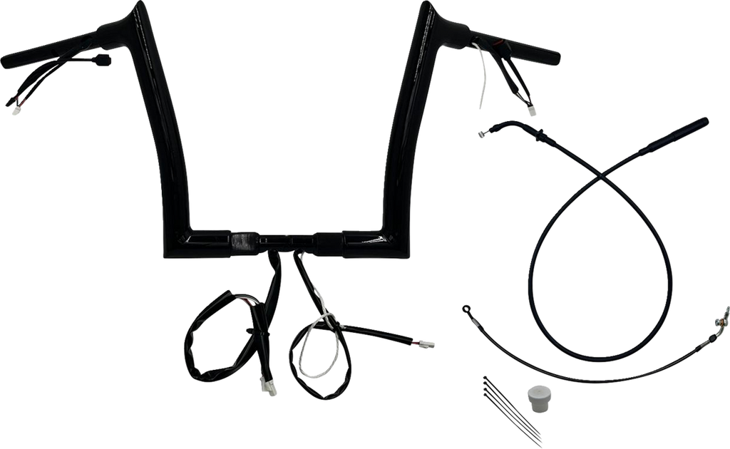 FAT BAGGERS INC. 1-1/2" EZ Install Pointed Top Handlebar - 12" - Black 849912-B — image 1