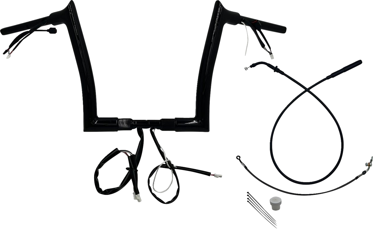 FAT BAGGERS INC. 1-1/2" EZ Install Pointed Top Handlebar - 12" - Black 849912-B — image 1