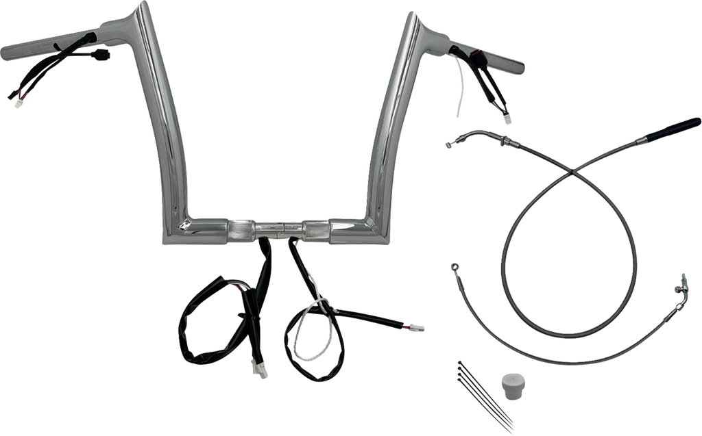 FAT BAGGERS INC. 1-1/2" EZ Install Pointed Top Handlebar - 12" - Chrome 849912 — image 1