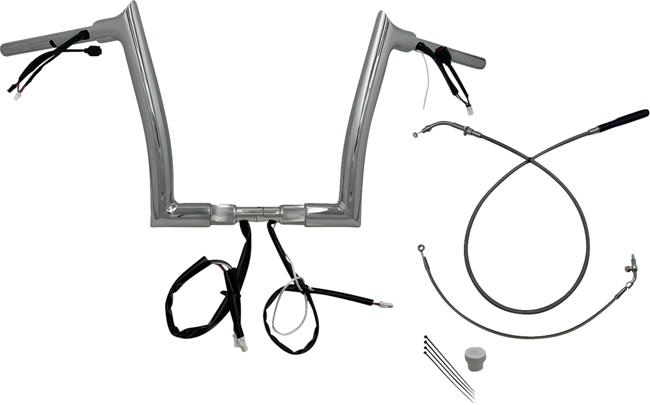 FAT BAGGERS INC. 1-1/2" EZ Install Pointed Top Handlebar - 12" - Chrome 849912 — image 1