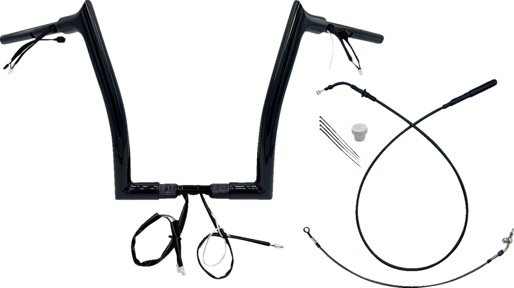 FAT BAGGERS INC. 1-1/2" EZ Install Pointed Top Handlebar - 14" - Black 849914-B — image 1