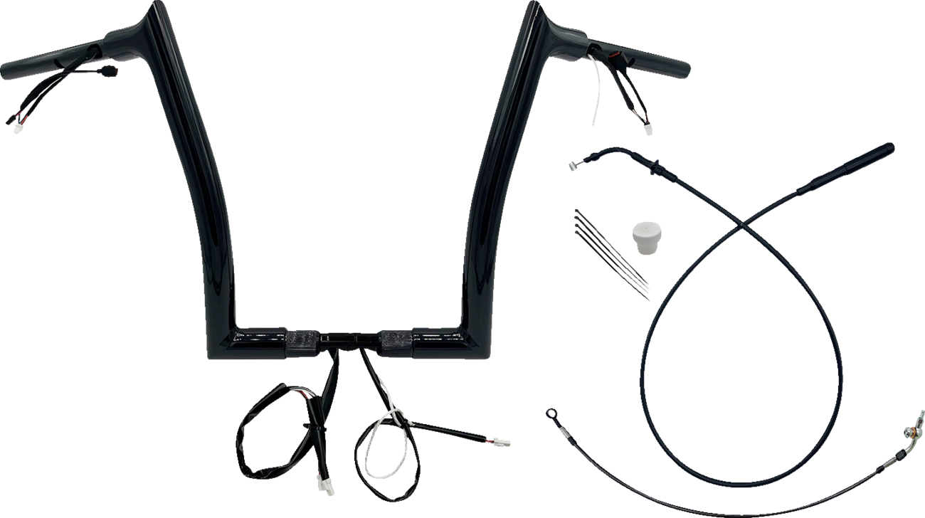 FAT BAGGERS INC. 1-1/2" EZ Install Pointed Top Handlebar - 14" - Black 849914-B — image 1