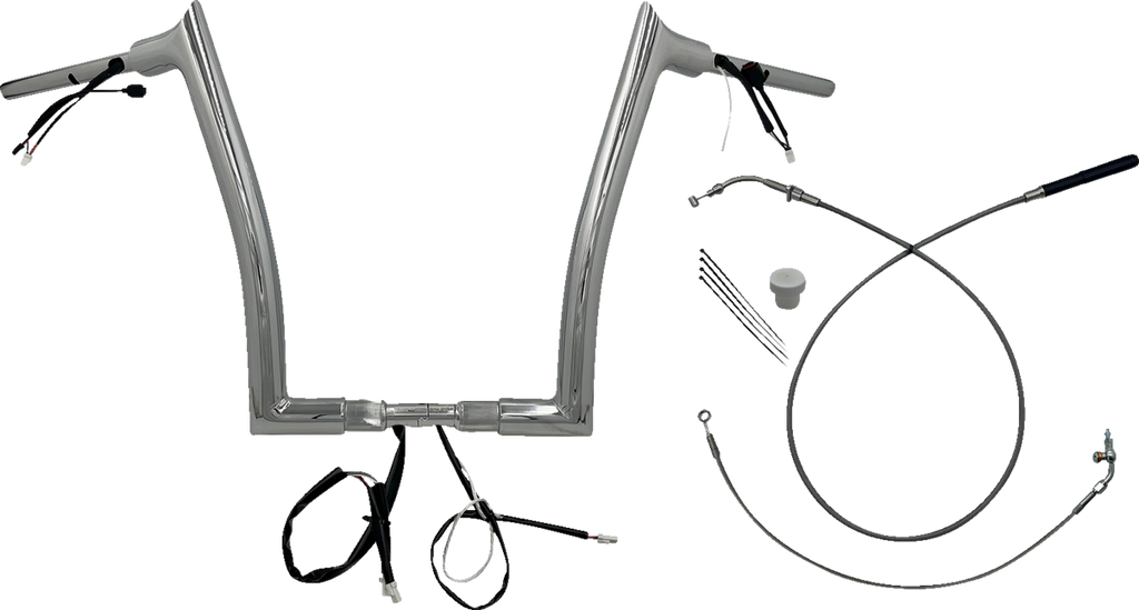 FAT BAGGERS INC. 1-1/2" EZ Install Pointed Top Handlebar - 14" - Chrome 849914 — image 1