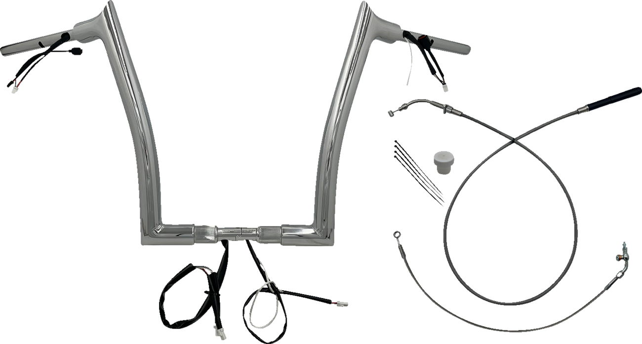 FAT BAGGERS INC. 1-1/2" EZ Install Pointed Top Handlebar - 14" - Chrome 849914 — image 1