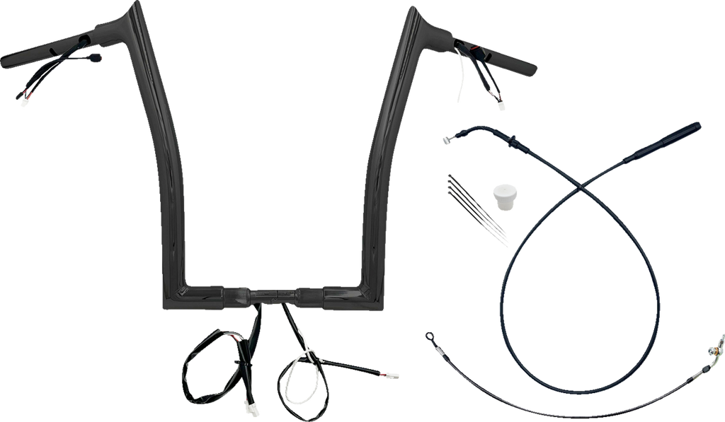 FAT BAGGERS INC. 1-1/2" EZ Install Pointed Top Handlebar - 16" - Black 849916-B — image 1