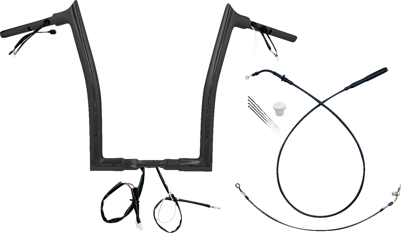 FAT BAGGERS INC. 1-1/2" EZ Install Pointed Top Handlebar - 16" - Black 849916-B — image 1