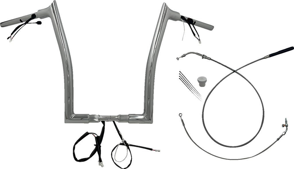 FAT BAGGERS INC. 1-1/2" EZ Install Pointed Top Handlebar - 16" - Chrome 849916 — image 1