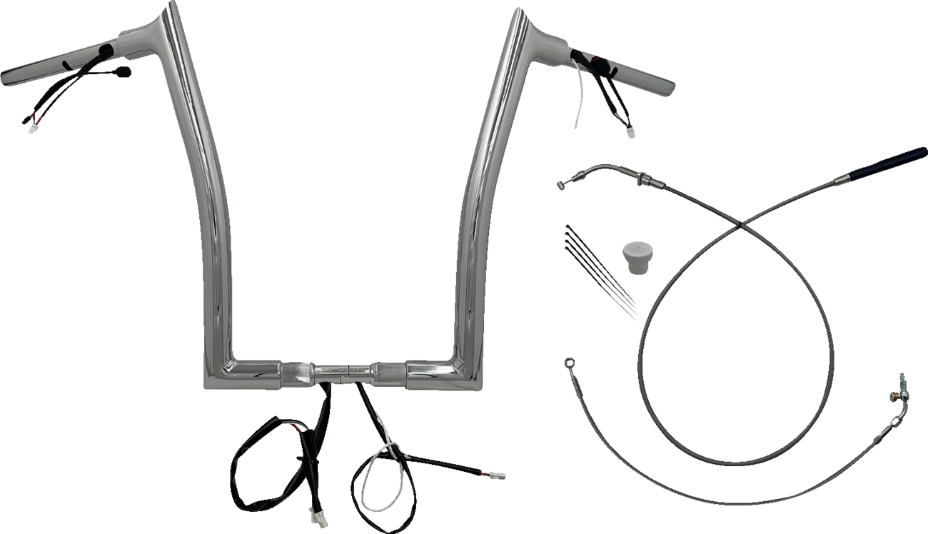 FAT BAGGERS INC. 1-1/2" EZ Install Pointed Top Handlebar - 16" - Chrome 849916 — image 1