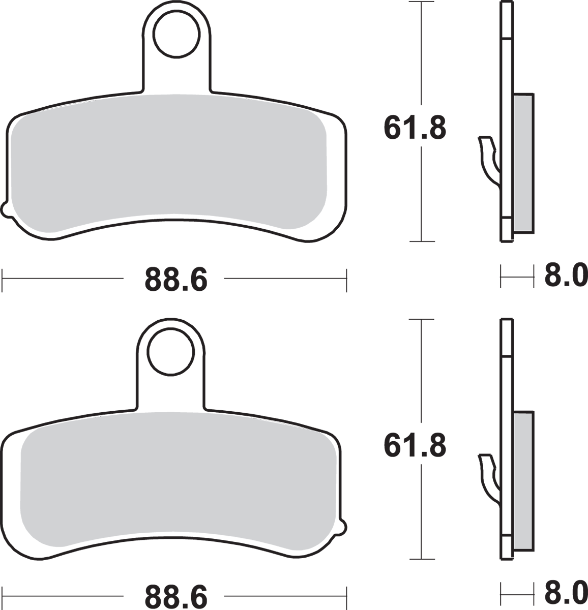 SBS Sintered Brake Pads - Harley-Davidson 853H.HS — image 2