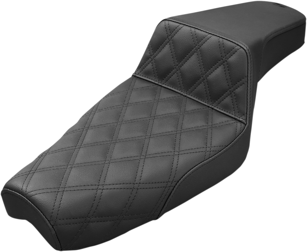 SADDLEMEN Step-Up Seat - Front Lattice Stitch - Black - XL 879-03-172 — image 1