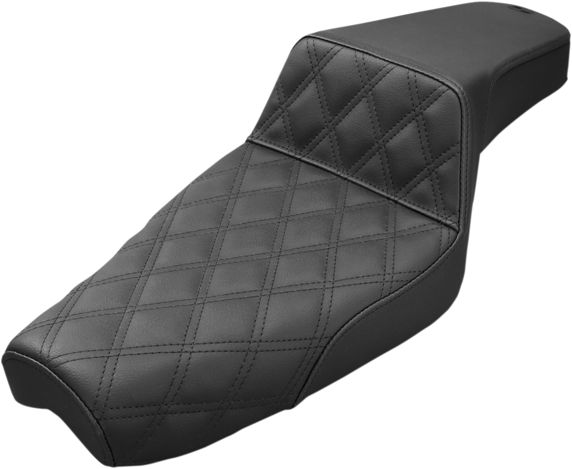 SADDLEMEN Step-Up Seat - Front Lattice Stitch - Black - XL 879-03-172 — image 1