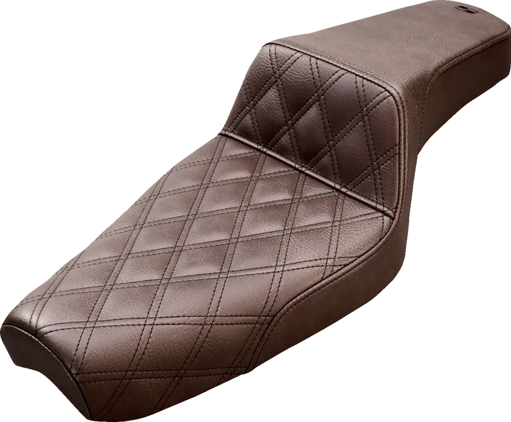 SADDLEMEN Step-Up Seat - Front Lattice Stitch - Brown - XL 879-03-172BR — image 1
