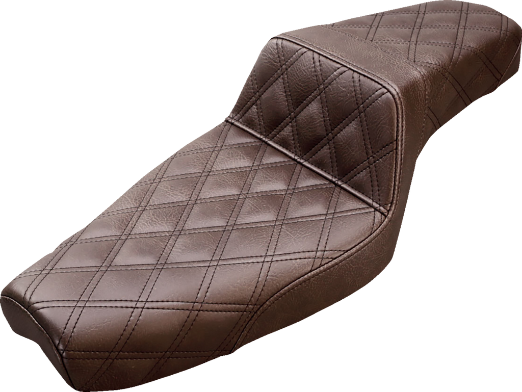 SADDLEMEN Step-Up Seat - Full Lattice Stitch - Brown - XL 879-03-175BR — image 1