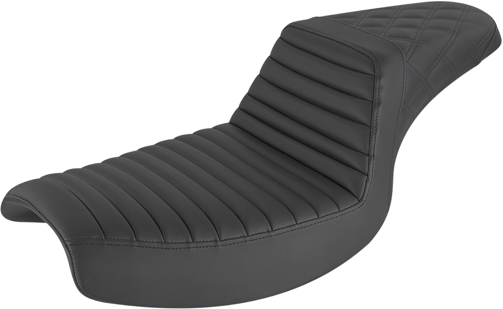 SADDLEMEN Step-Up Seat - Front Tuck-n-Roll/Rear Lattice Stitch - Black 882-09-176 — image 1
