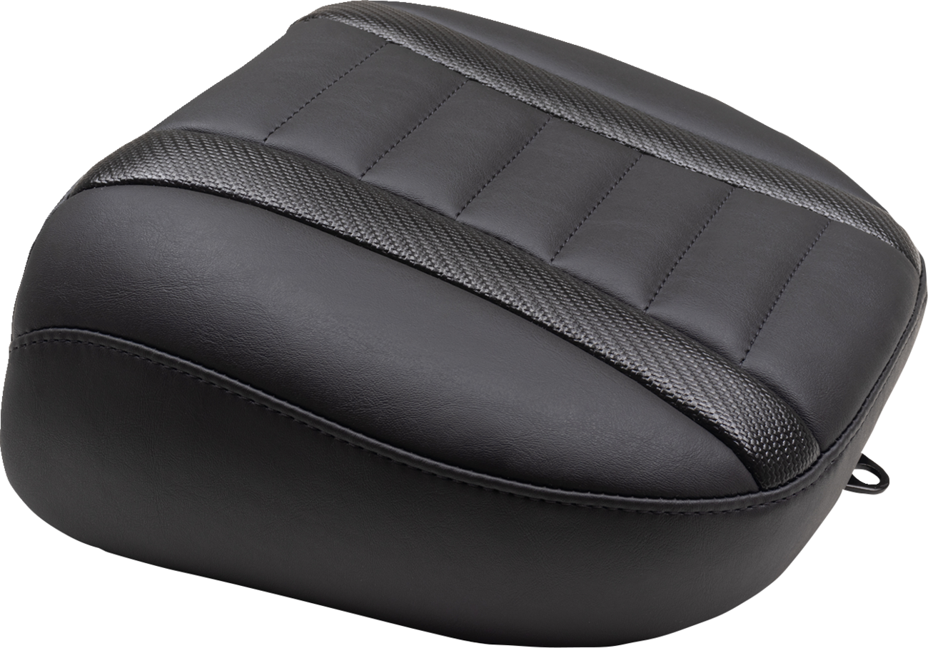 MUSTANG Deluxe Touring Passenger Seat - Black Stitch - Carbon Fiber Inlay - FLH/FLT '23-'24 88402 — image 1