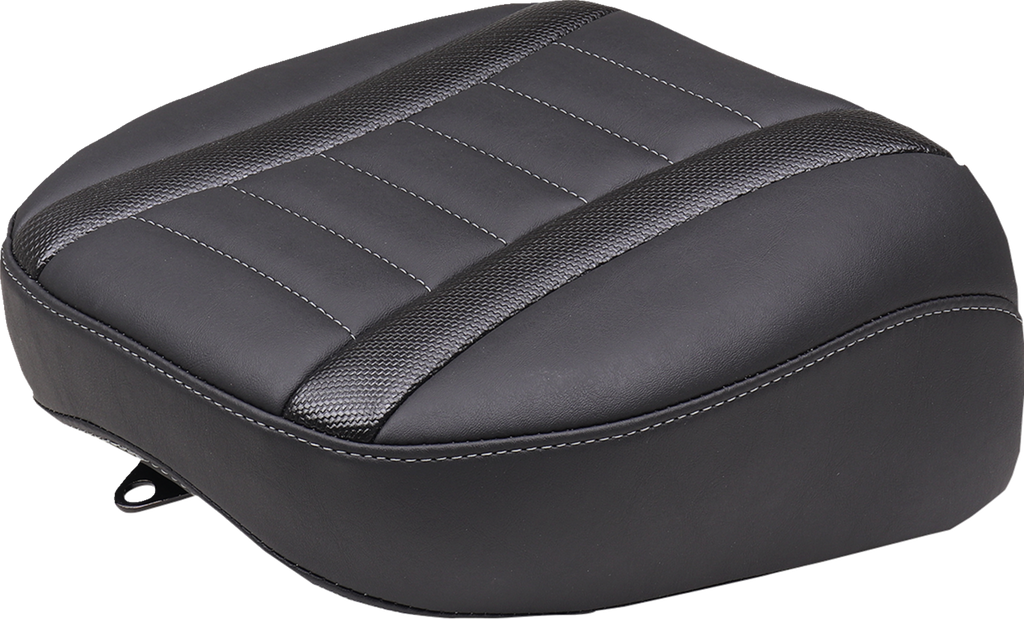 MUSTANG Deluxe Touring Passenger Seat - Gun Metal Stitch - Carbon Fiber Inlay - FLH/FLT '23-'24 88402GM — image 1