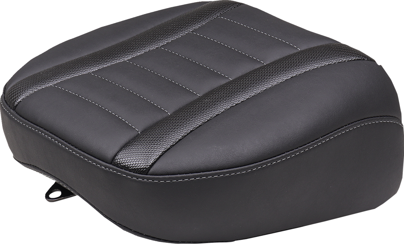 MUSTANG Deluxe Touring Passenger Seat - Gun Metal Stitch - Carbon Fiber Inlay - FLH/FLT '23-'24 88402GM — image 1