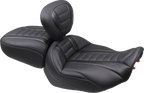 MUSTANG Deluxe Touring Passenger Seat - Gun Metal Stitch - Carbon Fiber Inlay - FLH/FLT '23-'24 88402GM — image 2