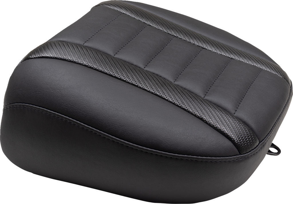 MUSTANG Deluxe Touring Passenger Seat - Gun Metal Stitch - Carbon Fiber Inlay - FLH/FLT '23-'24 88402GM — image 3