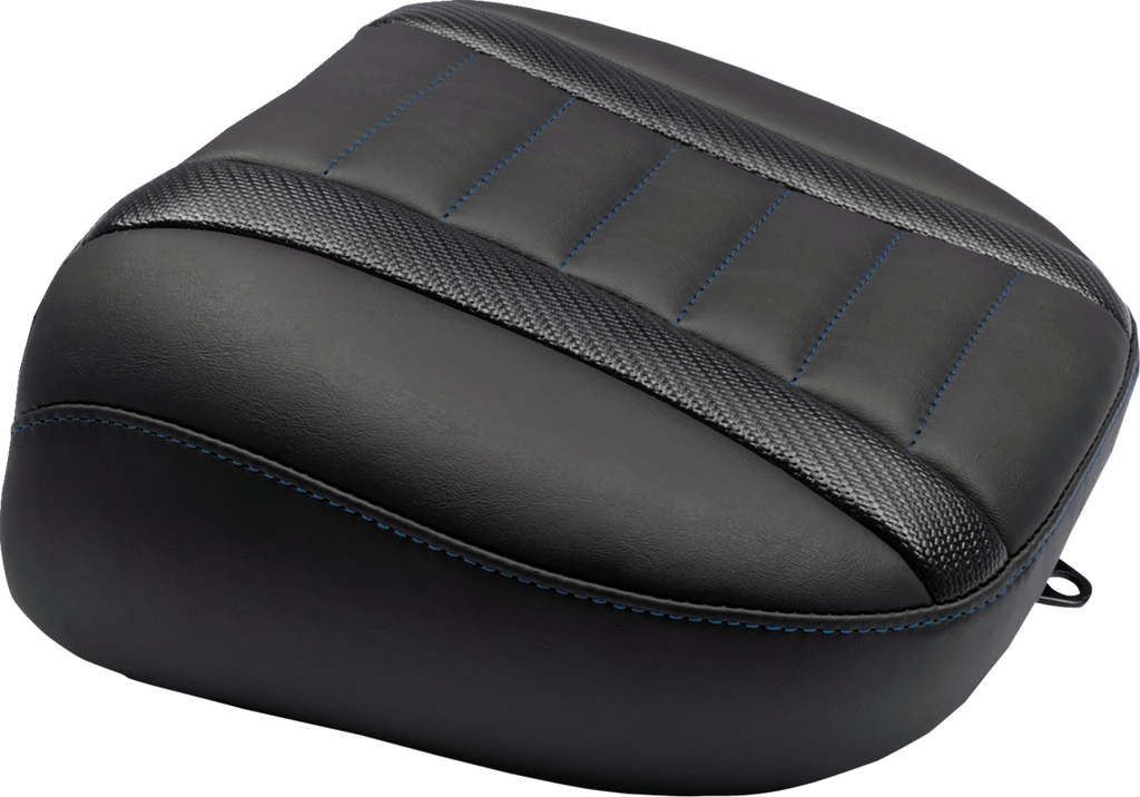 MUSTANG Deluxe Touring Passenger Seat - Sky Blue Stitch - FLT/FLH '23-'25 88402SB — image 1