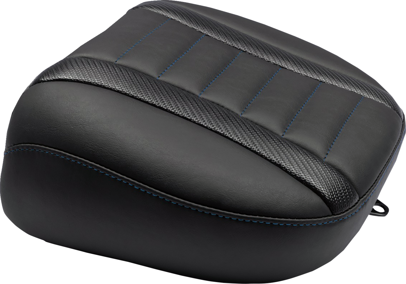 MUSTANG Deluxe Touring Passenger Seat - Sky Blue Stitch - FLT/FLH '23-'25 88402SB — image 1