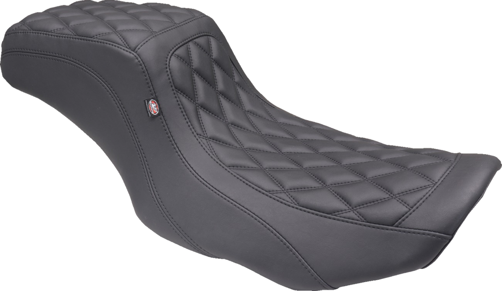 MUSTANG One Piece 2-Up Squareback Seat - Double Diamond - Black Stitch - FLH/FLT '23-'25 88415 — image 1