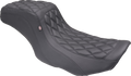 MUSTANG One Piece 2-Up Squareback Seat - Double Diamond - Black Stitch - FLH/FLT '23-'25 88415 — image 1