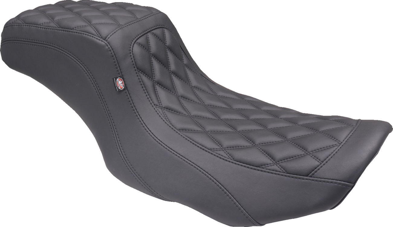 MUSTANG One Piece 2-Up Squareback Seat - Double Diamond - Black Stitch - FLH/FLT '23-'25 88415 — image 1
