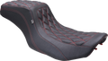 MUSTANG One Piece 2-Up Squareback Seat - Double Diamond - Black Cherry Stitch - FLH/FLT '23-'25 88415DC — image 1