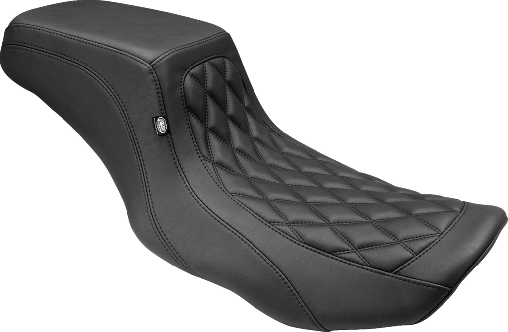 MUSTANG One Piece 2-Up Squareback Seat - Double Diamond - Smooth - FLH/FLT '23-'25 88416 — image 1