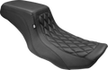 MUSTANG One Piece 2-Up Squareback Seat - Double Diamond - Smooth - FLH/FLT '23-'25 88416 — image 1