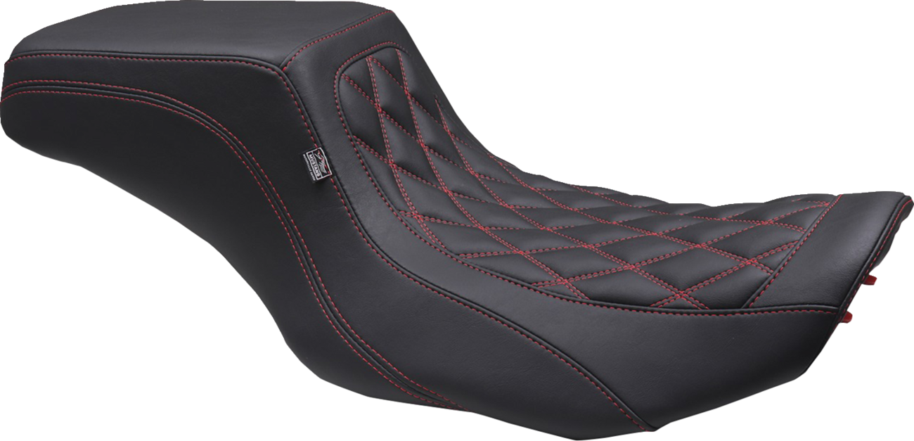 MUSTANG One Piece 2-Up Squareback Seat - Double Diamond - Black Cherry Stitch - FLH/FLT '23-'25 88416DC — image 1