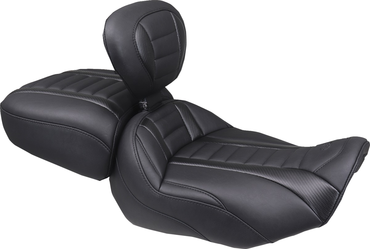 MUSTANG Deluxe Passenger Seat - Wide - Black Stitch - FLT/FLH '23-'25 88420 — image 2