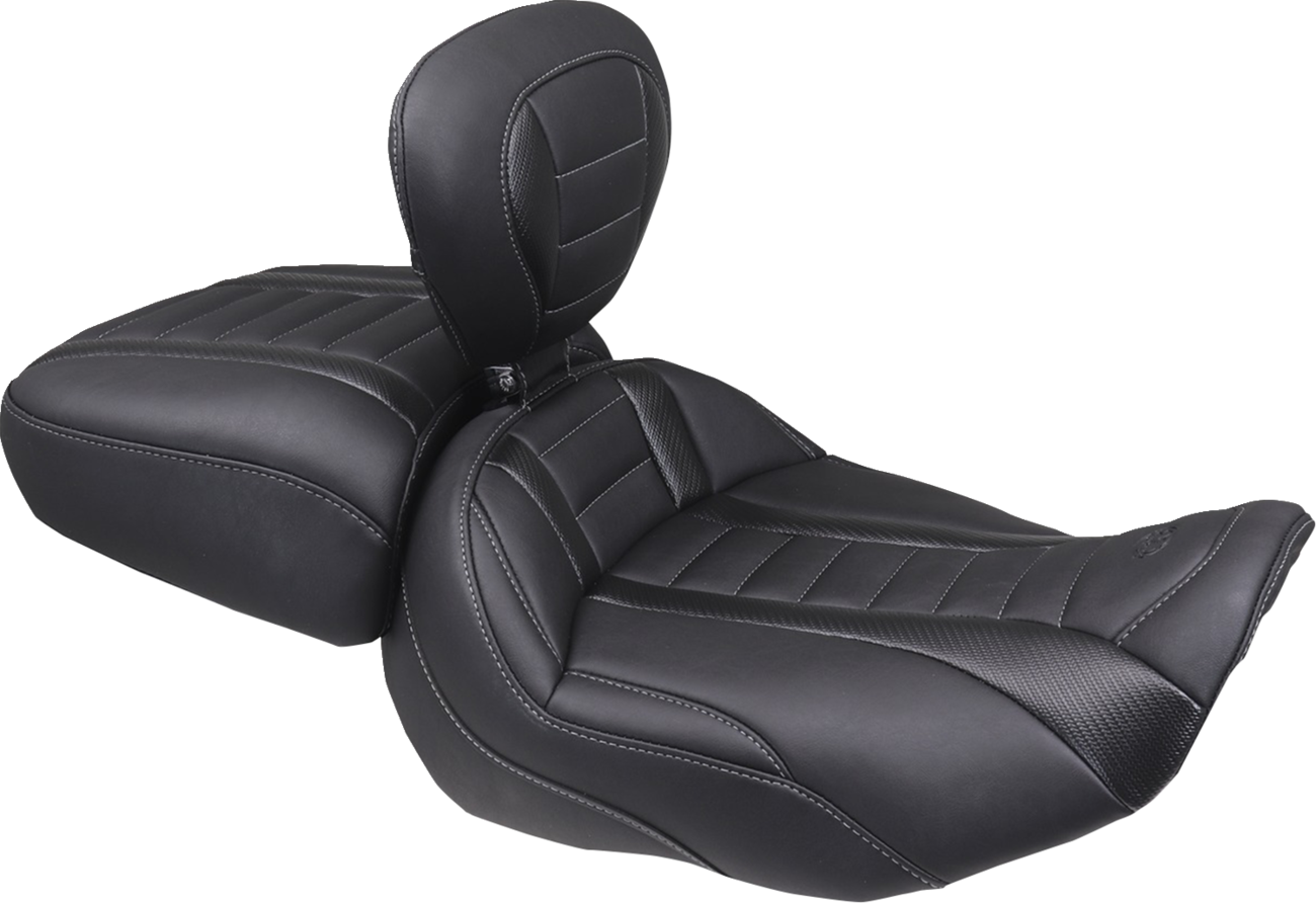 MUSTANG Deluxe Passenger Seat - Wide - Gunmetal Stitch - FLT/FLH '23-'25 88420GM — image 2