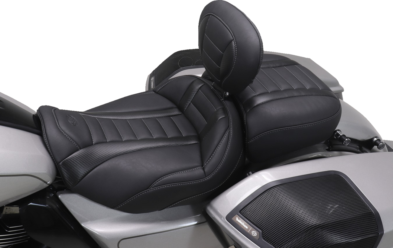 MUSTANG Deluxe Passenger Seat - Wide - Gunmetal Stitch - FLT/FLH '23-'25 88420GM — image 4